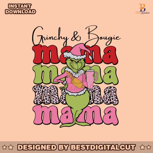 cute-grinchy-and-bougie-mama-svg-graphic-design-file