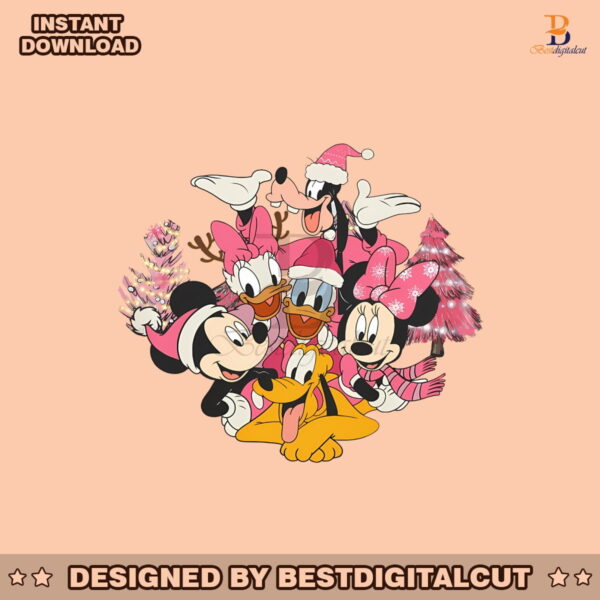 pink-disney-christmas-tree-mickey-and-friends-png-download