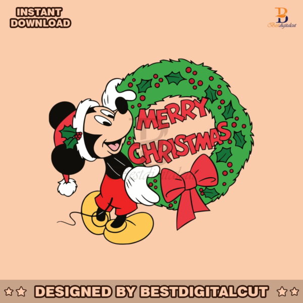 mickey-merry-christmas-laurel-wreath-svg-for-cricut-files