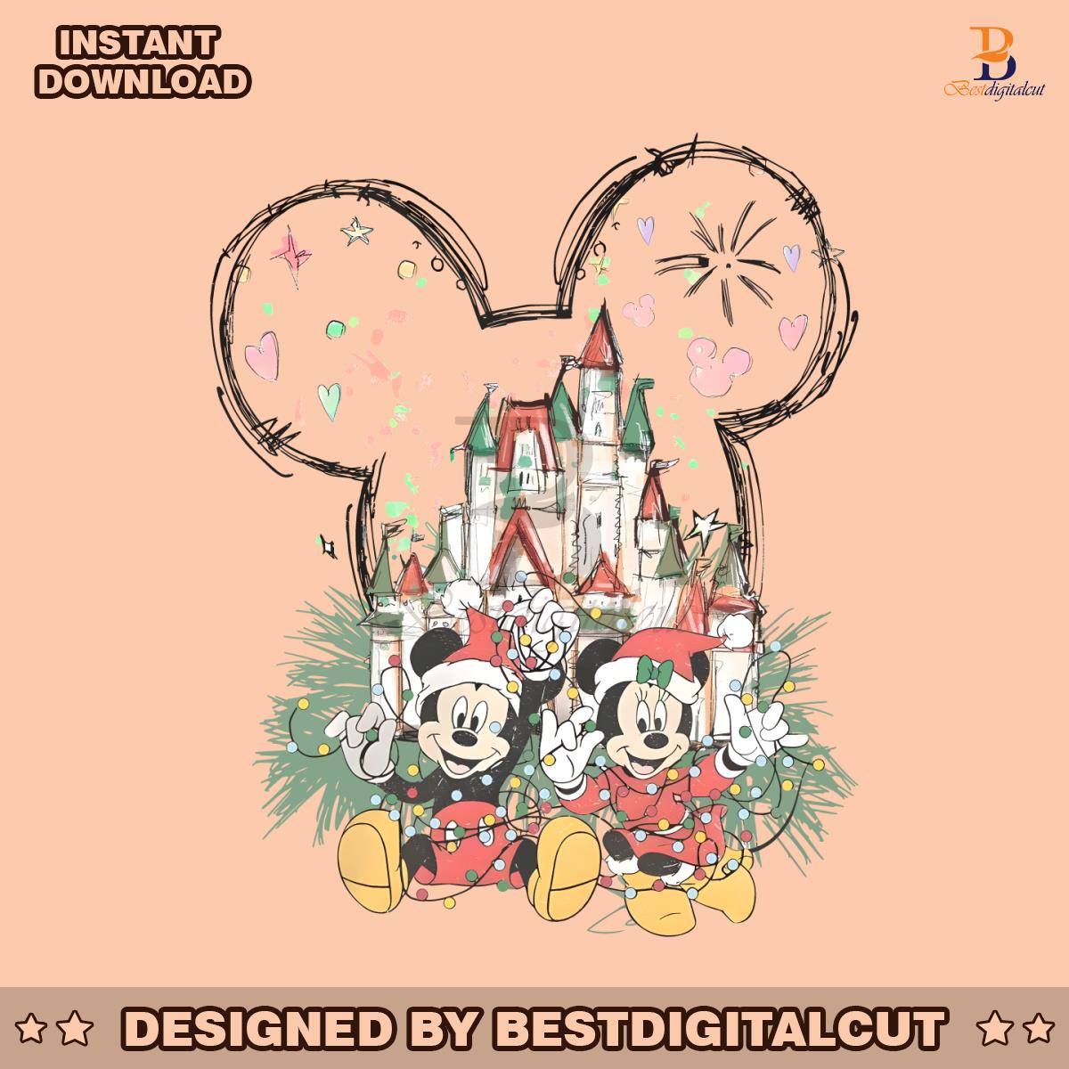 christmas-mickey-minnie-castle-png-sublimation-download