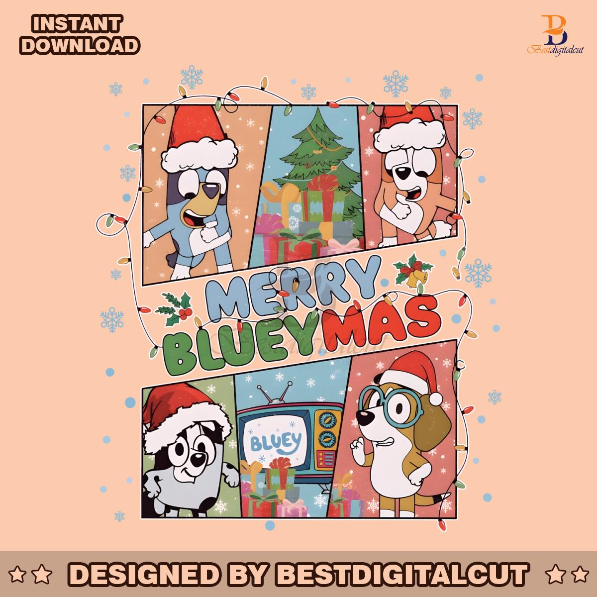 merry-blueymas-christmas-family-bluey-png-download