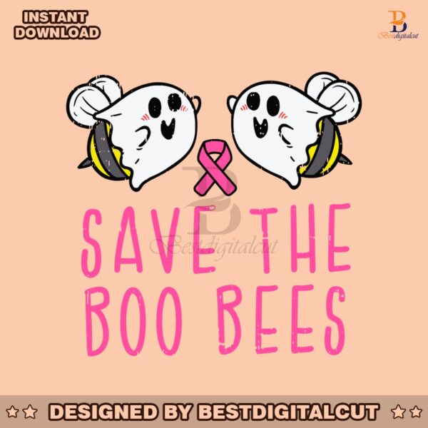 save-the-boo-bees-ghost-breast-cancer-awareness-svg-file