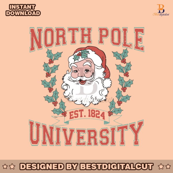 vintage-christmas-santa-north-pole-university-svg-download