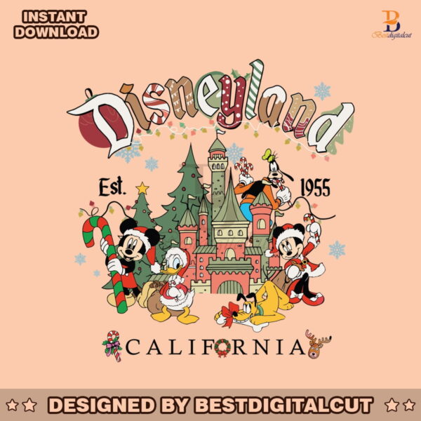 vintage-disneyland-mickey-and-friend-castle-christmas-svg