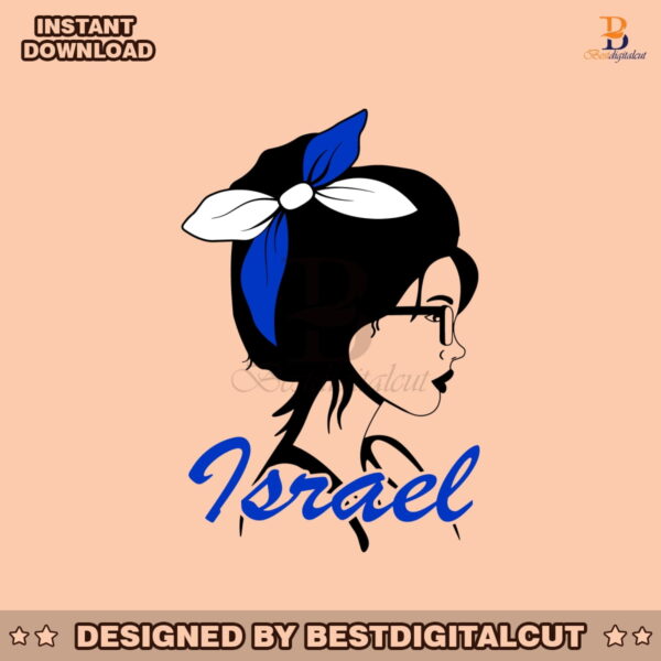 messy-bun-israeli-girl-pray-for-israel-svg-digital-cricut-file