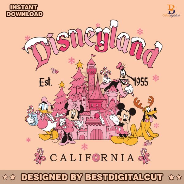 disneyland-pink-christmas-california-est-1955-svg-file