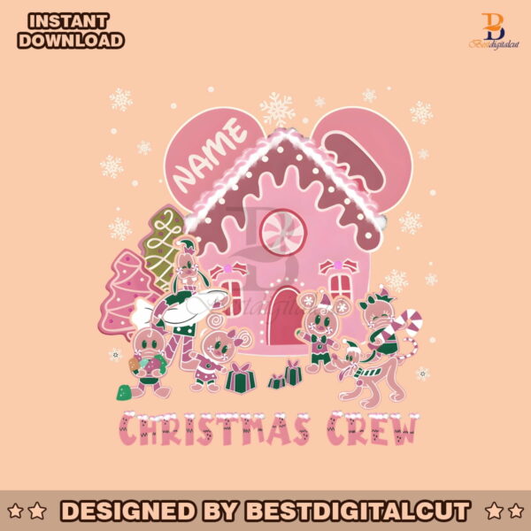 personalized-christmas-crew-pink-disney-gingerbread-png