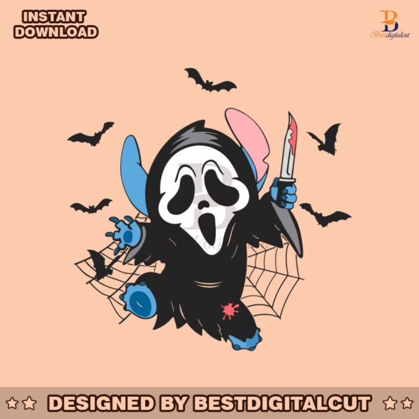 stitch-scream-halloween-ghost-face-svg-graphic-design-file