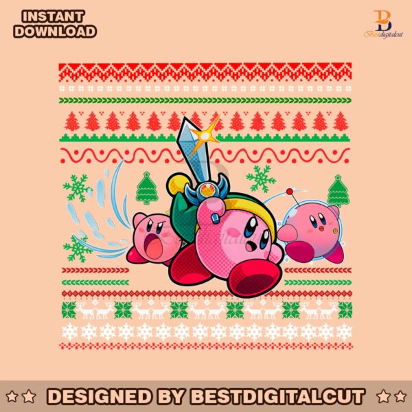 funny-pink-game-kirby-christmas-png-sublimation-design