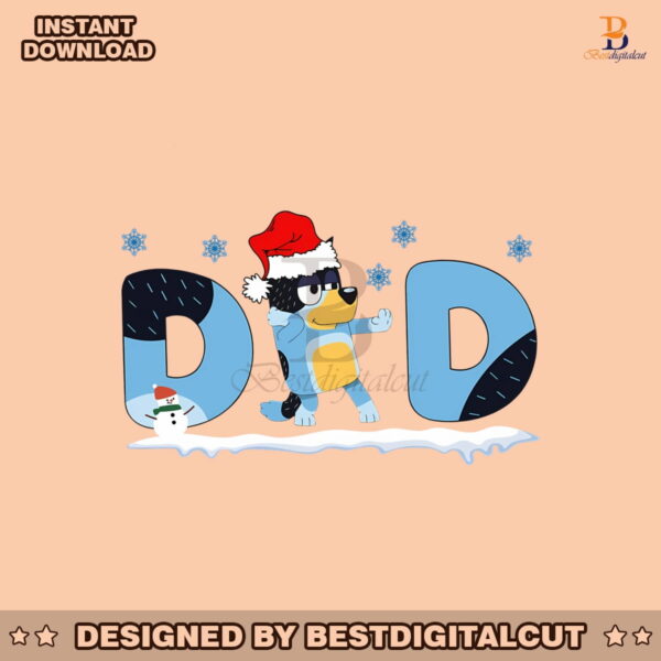 bluey-dad-christmas-with-santa-hat-png-digital-cricut-file