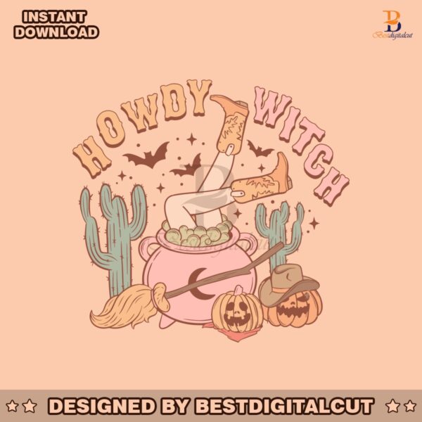 country-halloween-howdy-witch-svg-graphic-design-file