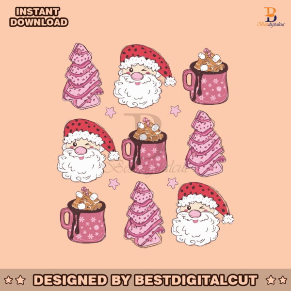 pink-christmas-tree-cake-hot-cocoa-svg-graphic-design-file