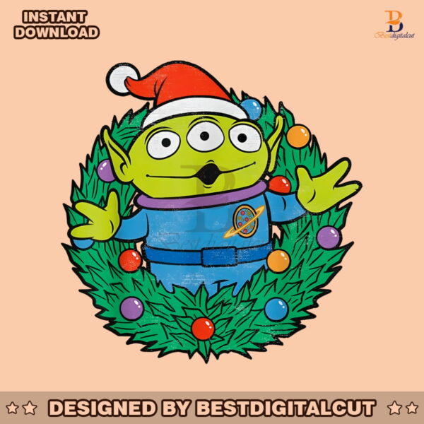 cute-toy-story-alien-christmas-wreath-png-download-file