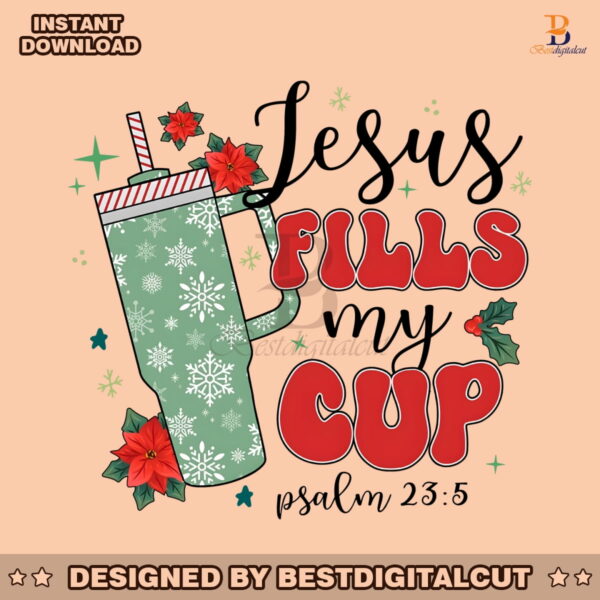 retro-jesus-fills-my-cup-psalm-png