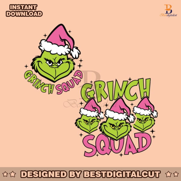 retro-pink-grinch-squad-santa-hat-svg-cutting-digital-file