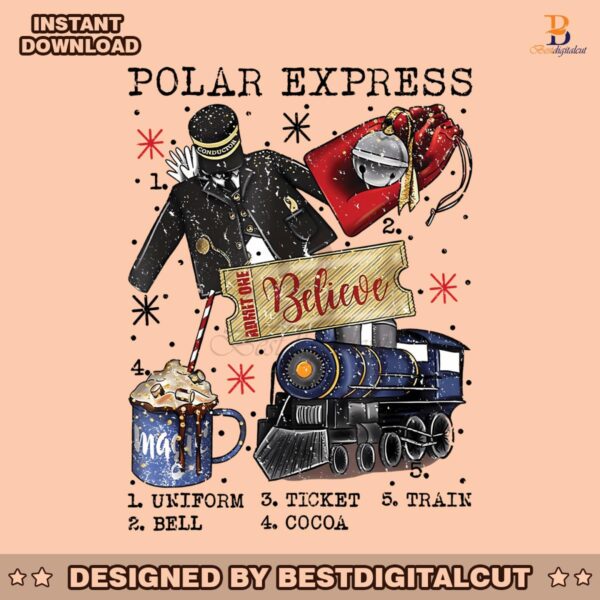 vintage-polar-express-polar-ticket-png-sublimation-design