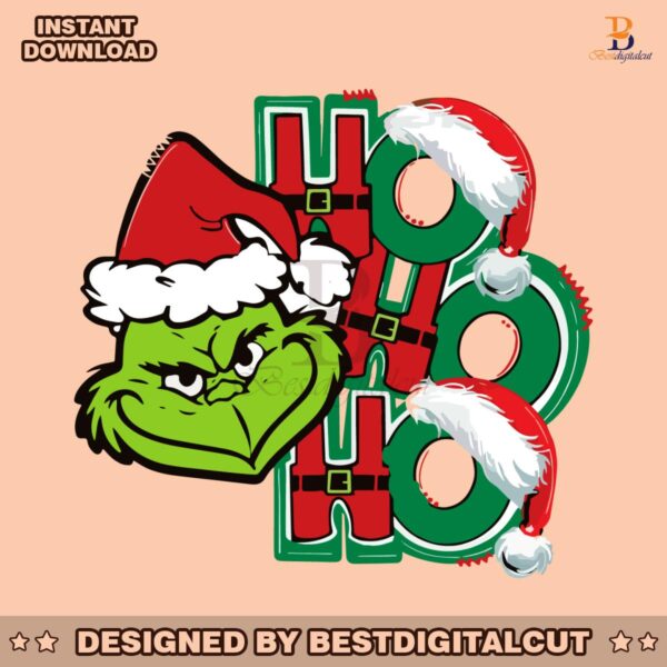 grinch-face-ho-ho-ho-santa-hat-svg-graphic-design-file