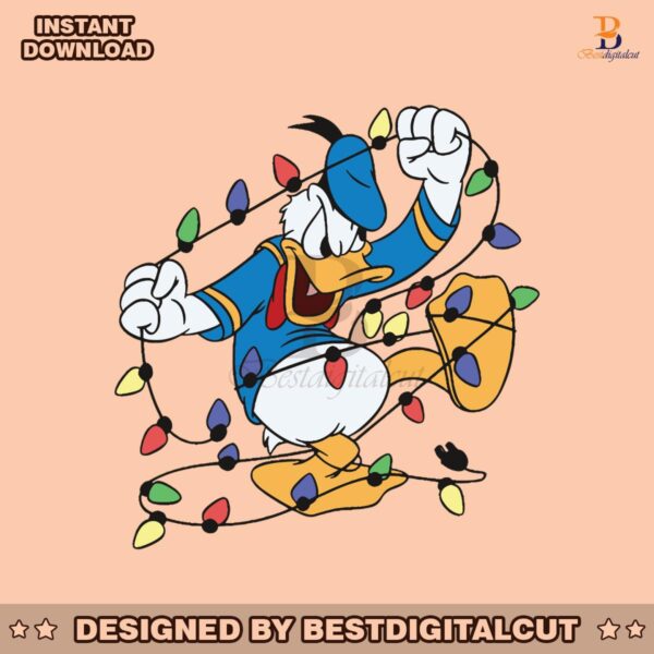 duck-with-christmas-light-funny-donald-duck-svg-file