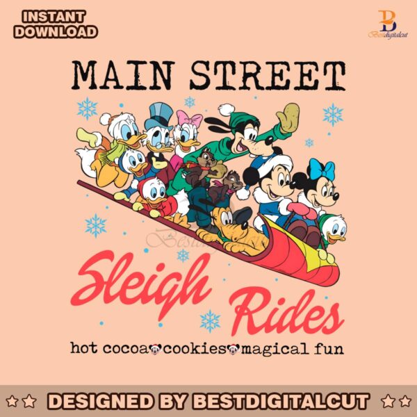 vintage-mickey-and-friends-main-street-sleigh-rides-png