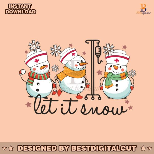 retro-let-it-snow-nurse-snowman-svg-cutting-digital-file