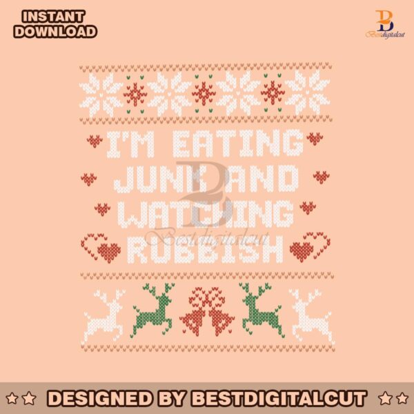 eating-junk-and-watching-rubbish-christmas-quote-svg