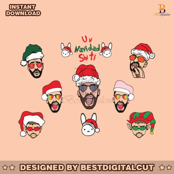 una-navidad-sin-ti-funny-bad-bunny-santa-svg-download