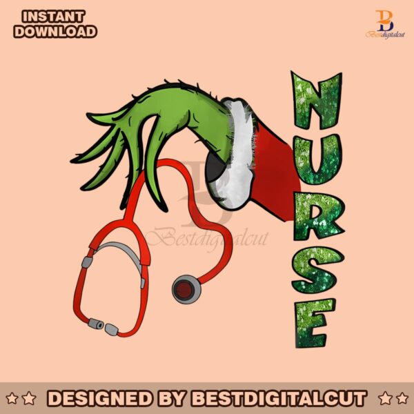 retro-grinch-nurse-stethoscope-png-sublimation-download