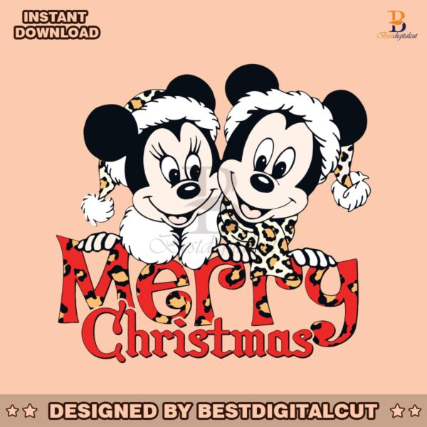 leopard-mickey-minnie-merry-christmas-svg