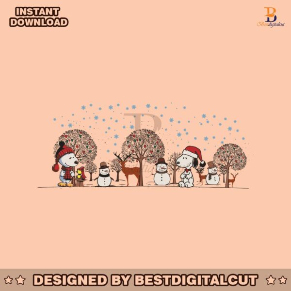 snoopy-christmas-and-snowman-svg