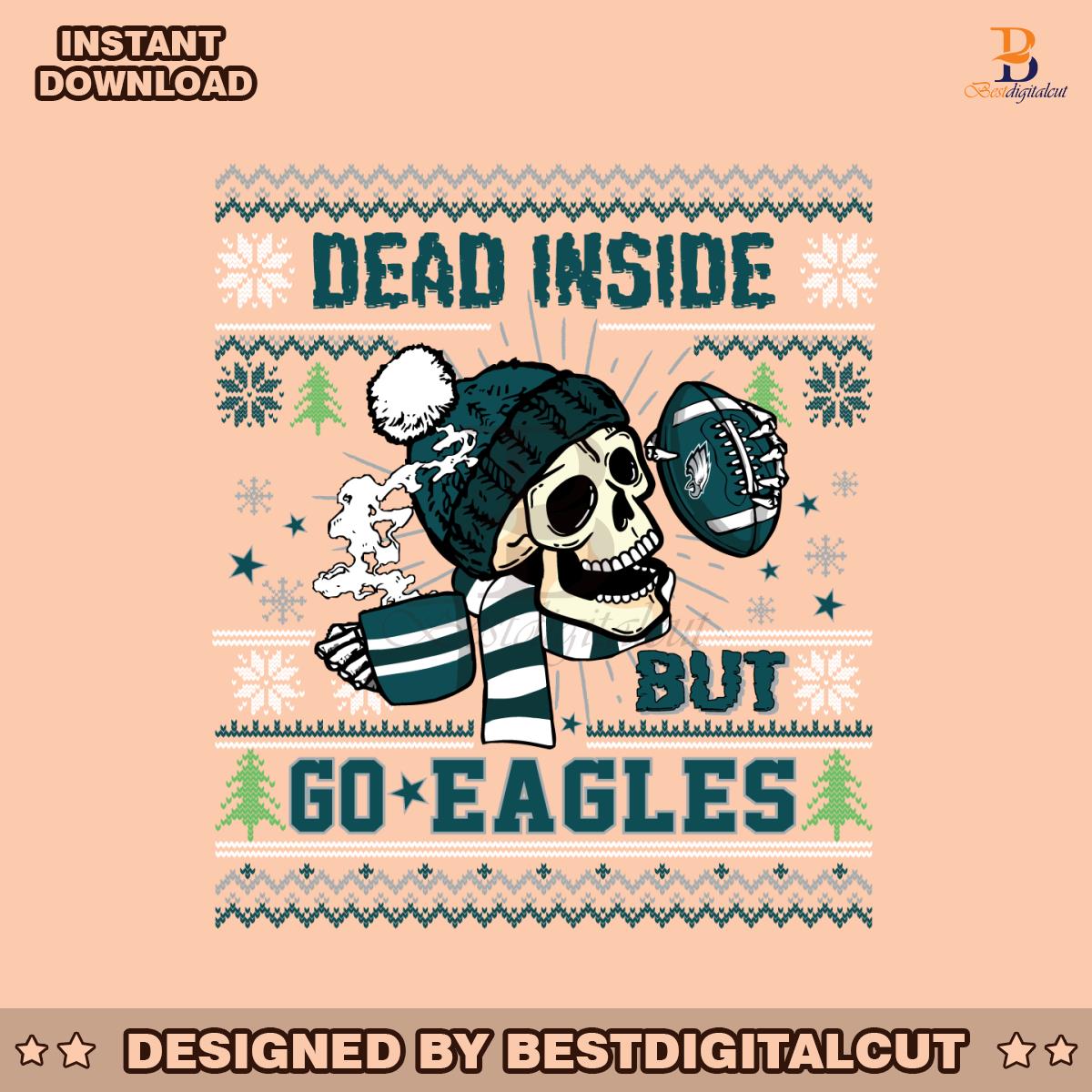 funny-skull-dead-inside-but-go-eagles-football-svg