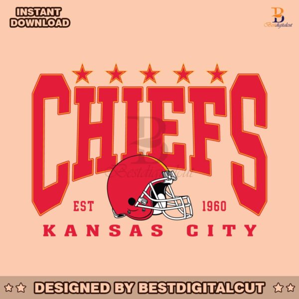 kansas-city-chiefs-1960-helmet-stars-svg-digital-download