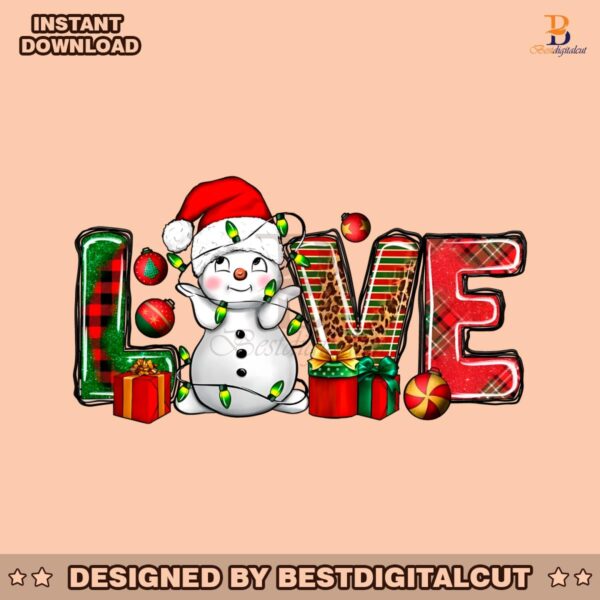 love-snowman-christmas-lights-png