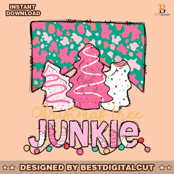 christmas-tree-junkie-pink-cake-svg