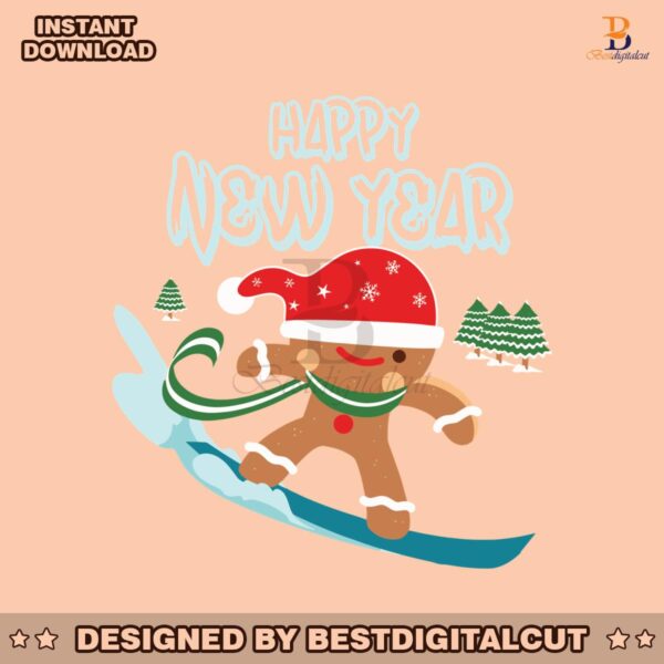 happy-new-year-water-skiing-gingerbread-svg