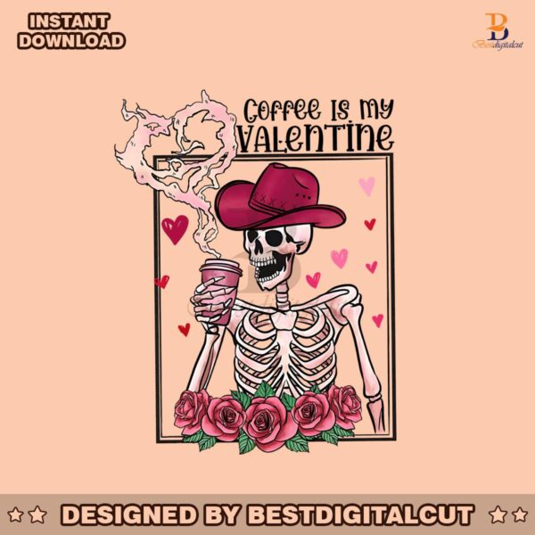 coffee-is-my-valentine-floral-skeleton-png