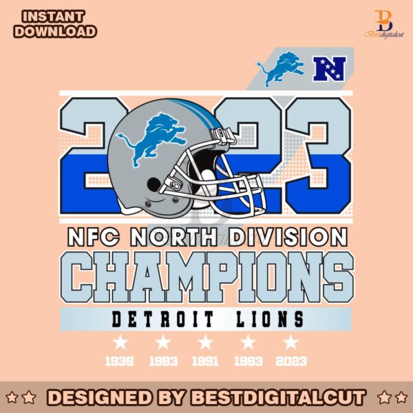 2023-nfc-north-division-champions-detroit-lions-svg