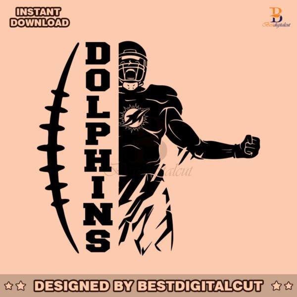 dolphins-football-player-svg-digital-download