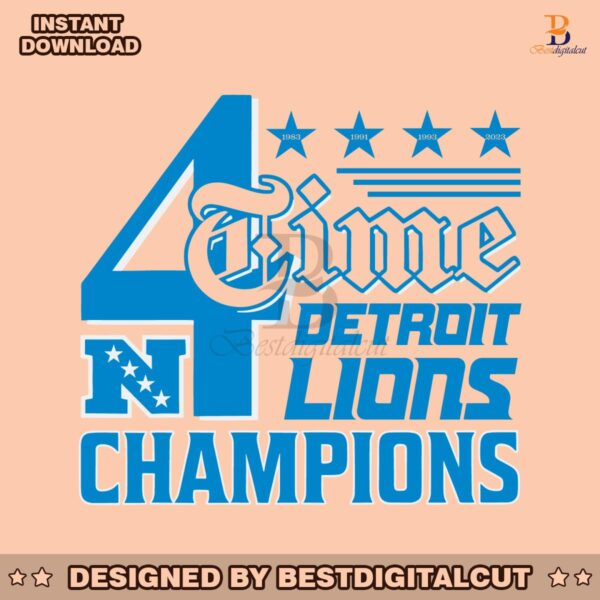 detroit-lions-4-time-nfc-north-division-champions-svg