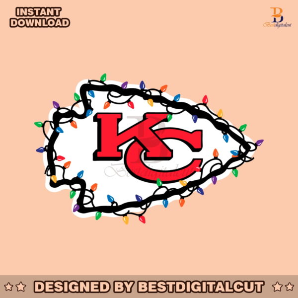 kansas-city-chiefs-logo-christmas-light-svg-digital-download