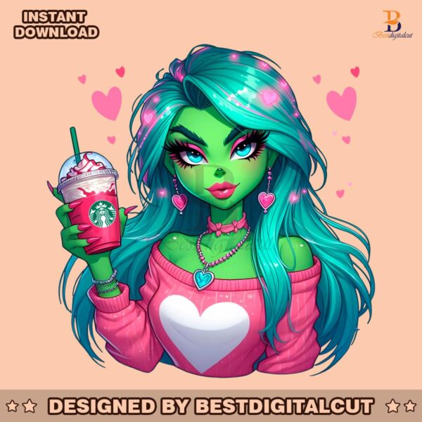 boojee-grinch-girl-valentines-coffee-png