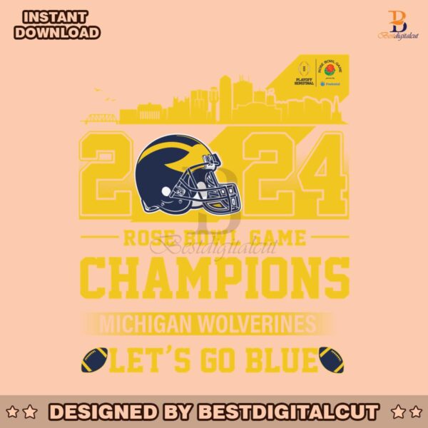 2024-rose-bowl-game-champions-michigan-svg