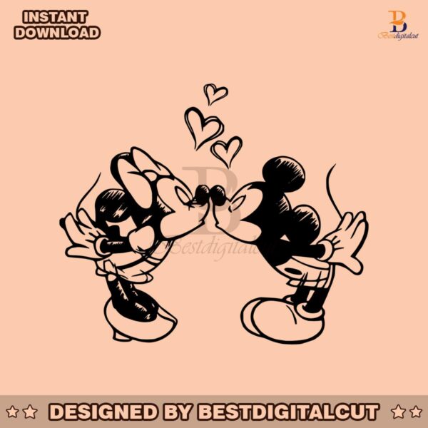 mickey-and-minnie-valentine-silhouette-svg