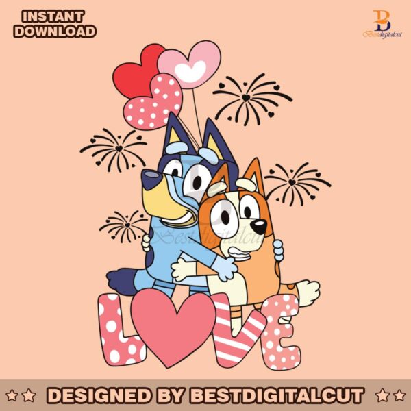 bluey-dog-and-bingo-couple-valentine-svg