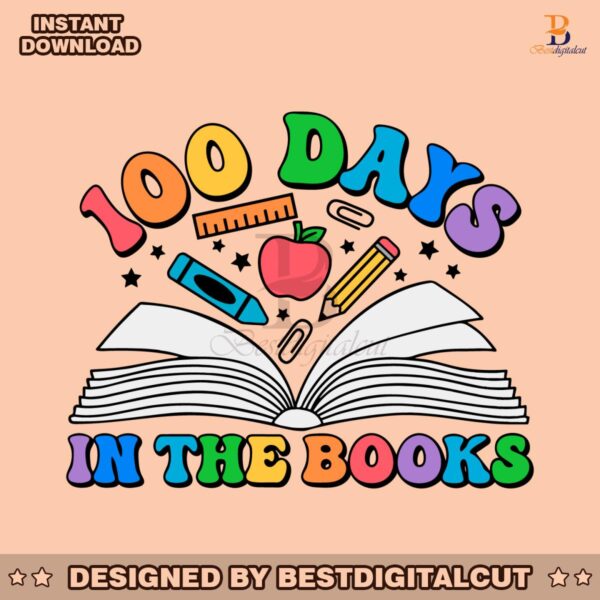 retro-100-days-in-the-books-svg