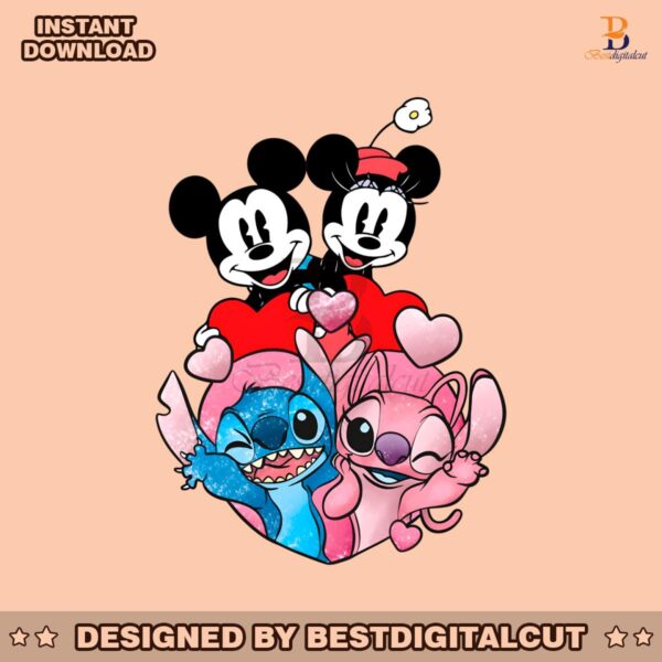 mickey-minnie-and-stitch-angel-heart-png