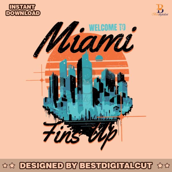 retro-welcome-to-miami-fins-up-svg