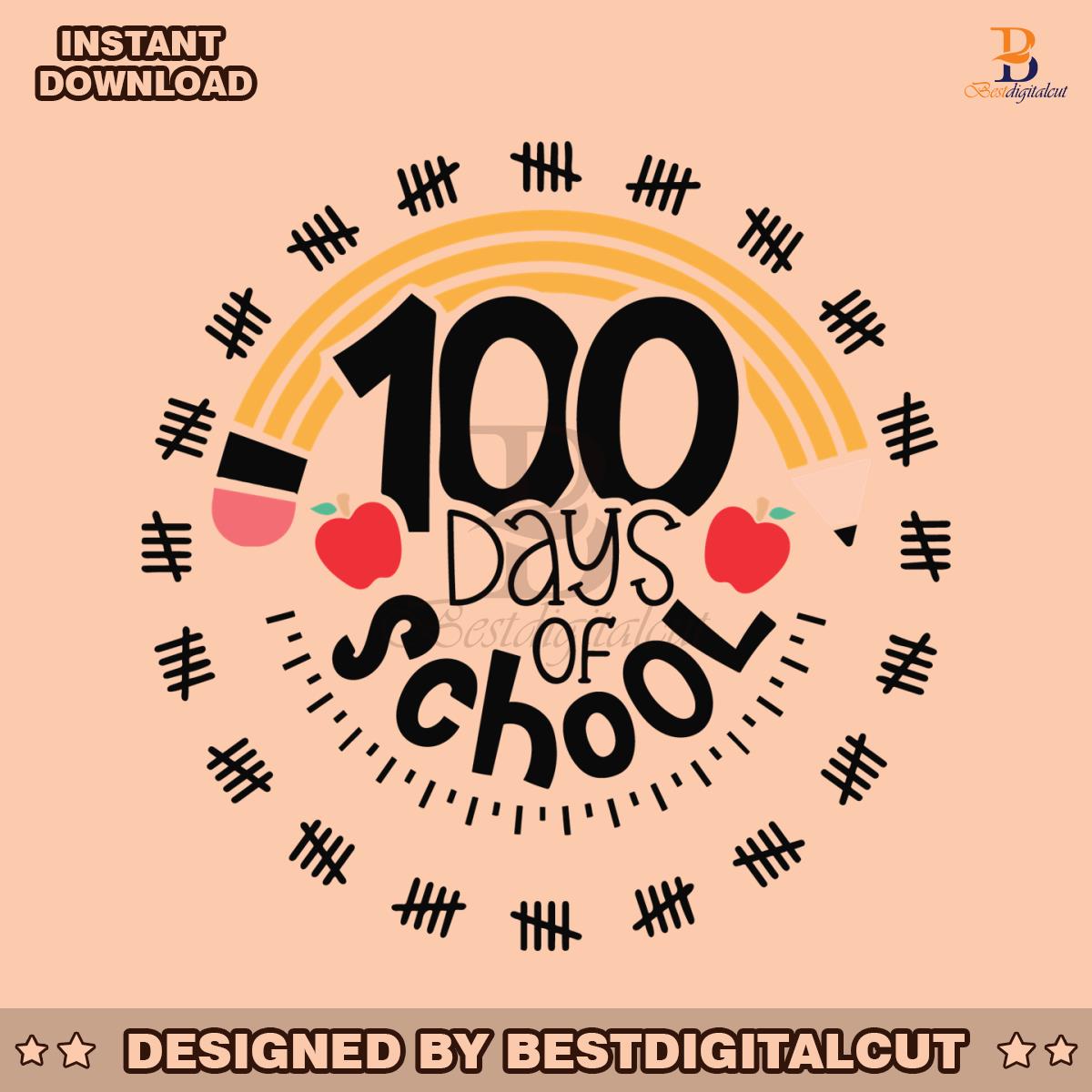 retro-pencil-100-days-of-school-svg