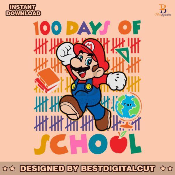 super-mario-100-days-of-school-svg