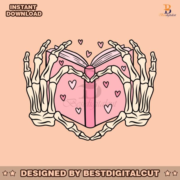 book-lover-skeleton-hand-valentine-svg