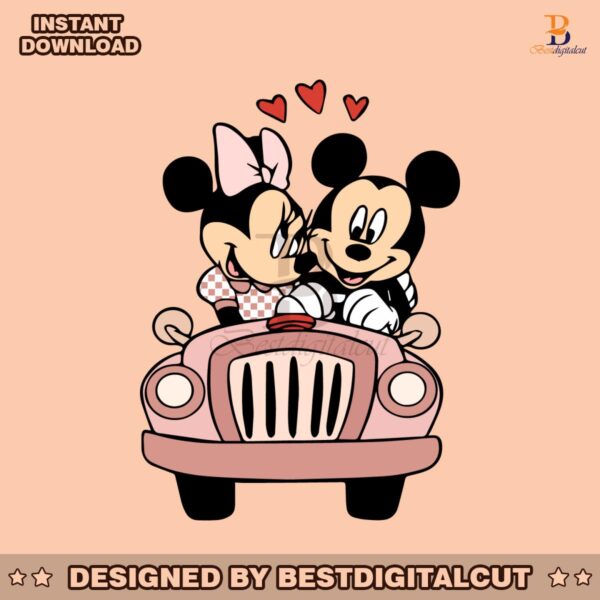 vintage-mickey-and-minnie-love-car-svg